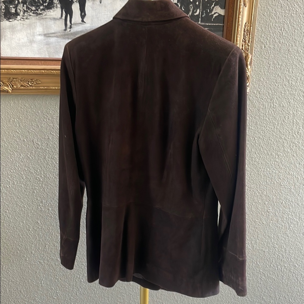 Ann Taylor Brown Blazer Leather - Picture 6 of 7